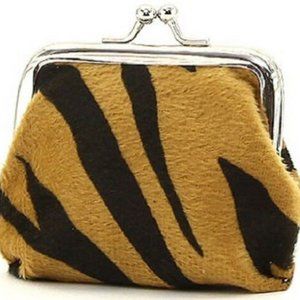 3/$5 Animal Print Kiss Lock Coin Purse-Tan